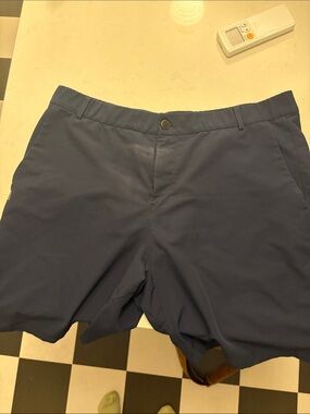 Men's Flat-Front Navy Performance Shorts
